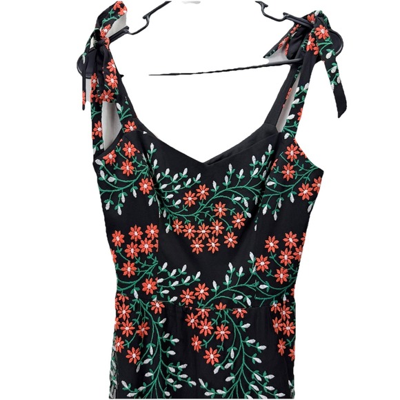 Dress the Population Wren Tie Shoulder Floral Embroidery Maxi Dress Size SMALL - Picture 6 of 13